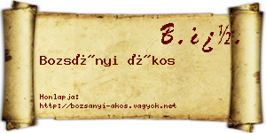Bozsányi Ákos névjegykártya